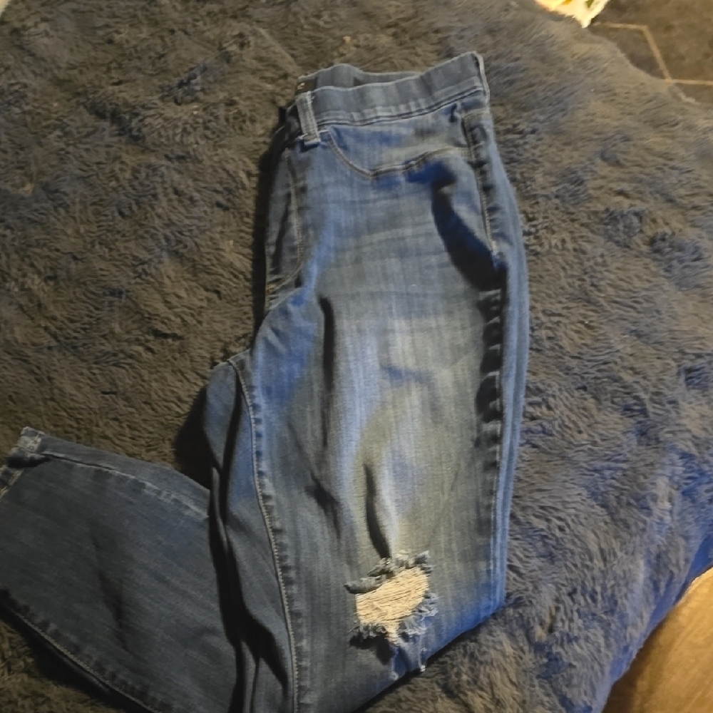 Blue Distressed Women's Jeans